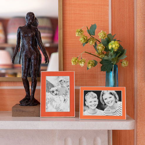 Addison Ross Orange Enamel & Silver Frame 5x7