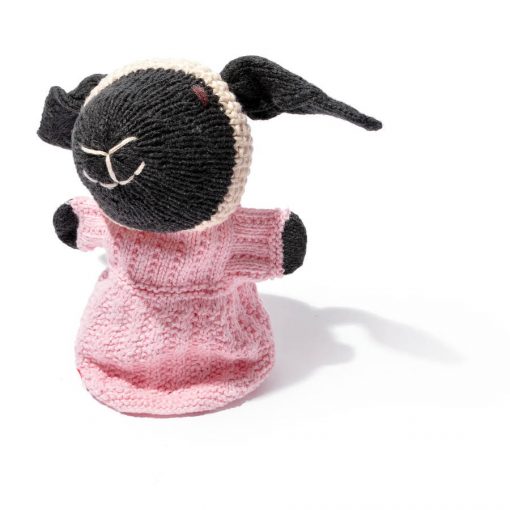 Hand Knitted Sheep Hand Puppet in Organic Cotton