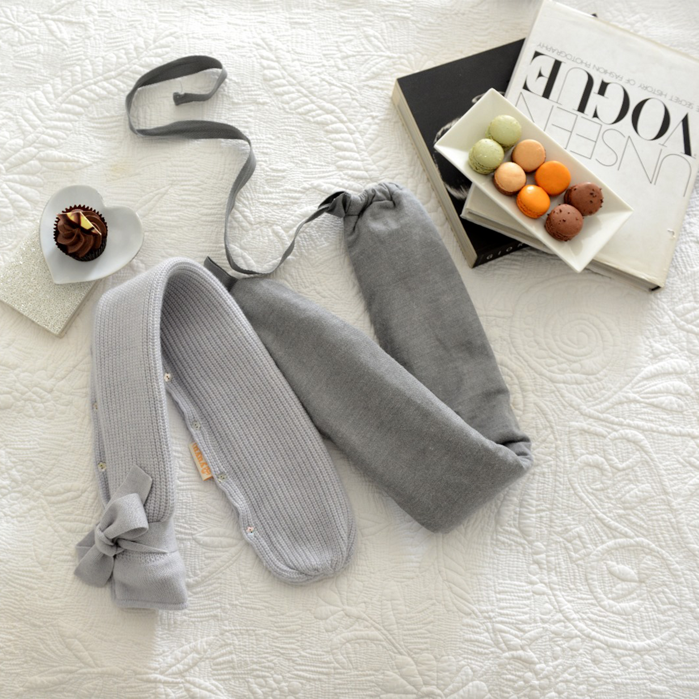 YUYU Hot Water Bottle Brushed Cotton In Pebble Grey