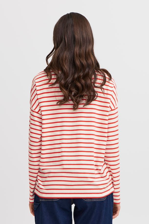 Fransa Siva Tee in Poinsettia Mix Stripe