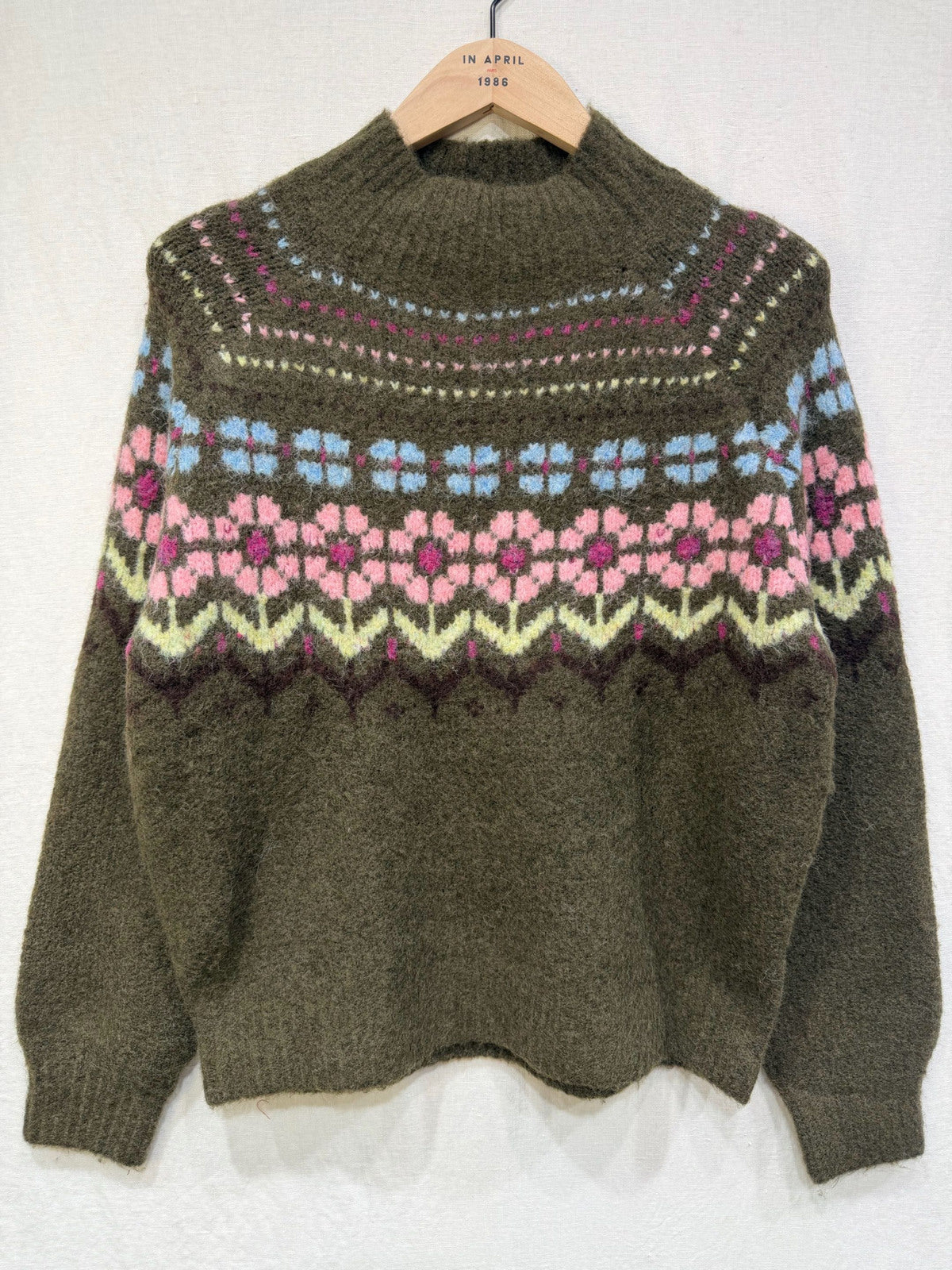 Elsa Sweater with Floral Jacquard Design