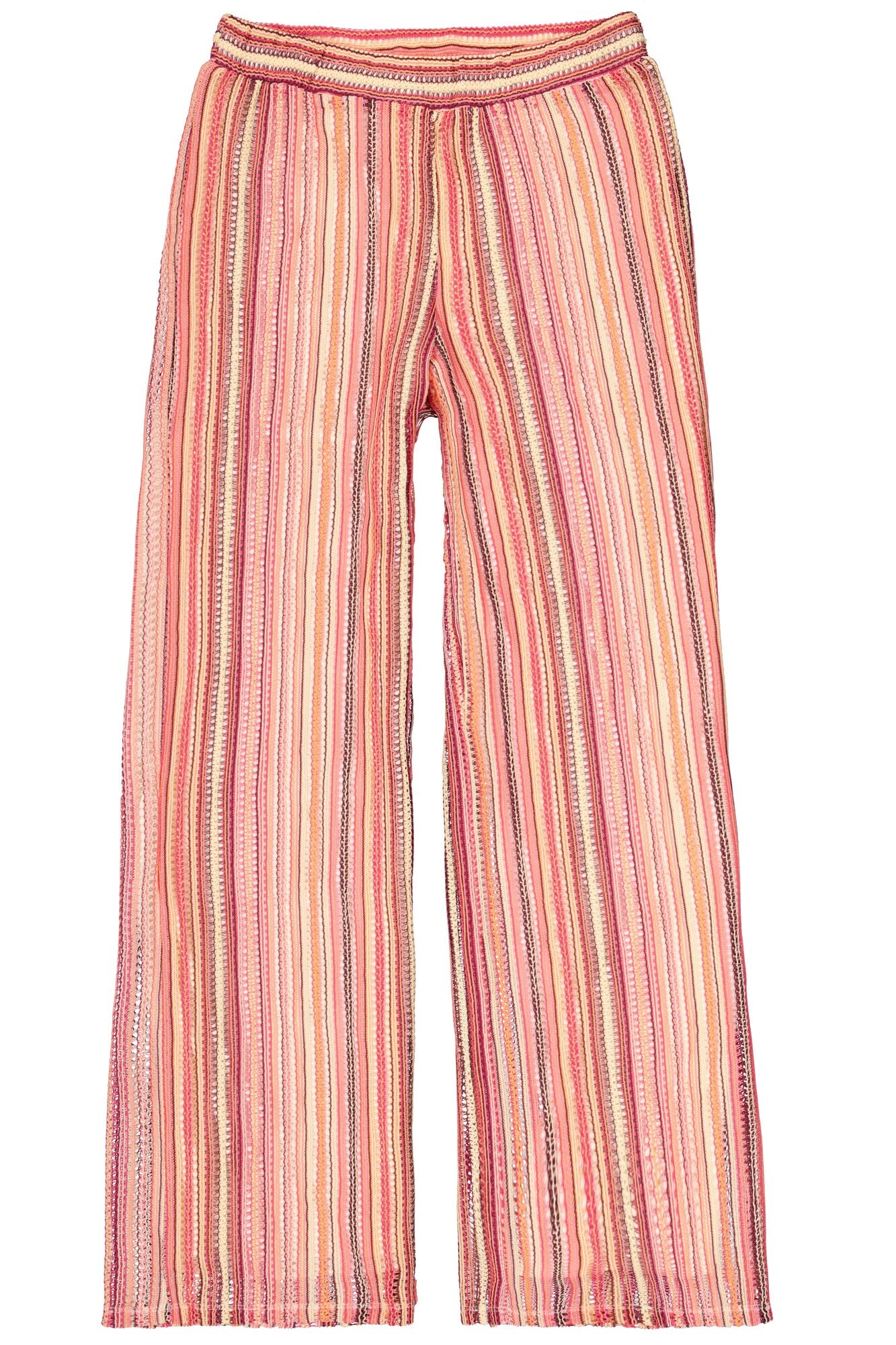 Garcia Striped Pattern Pants in Coral Crush
