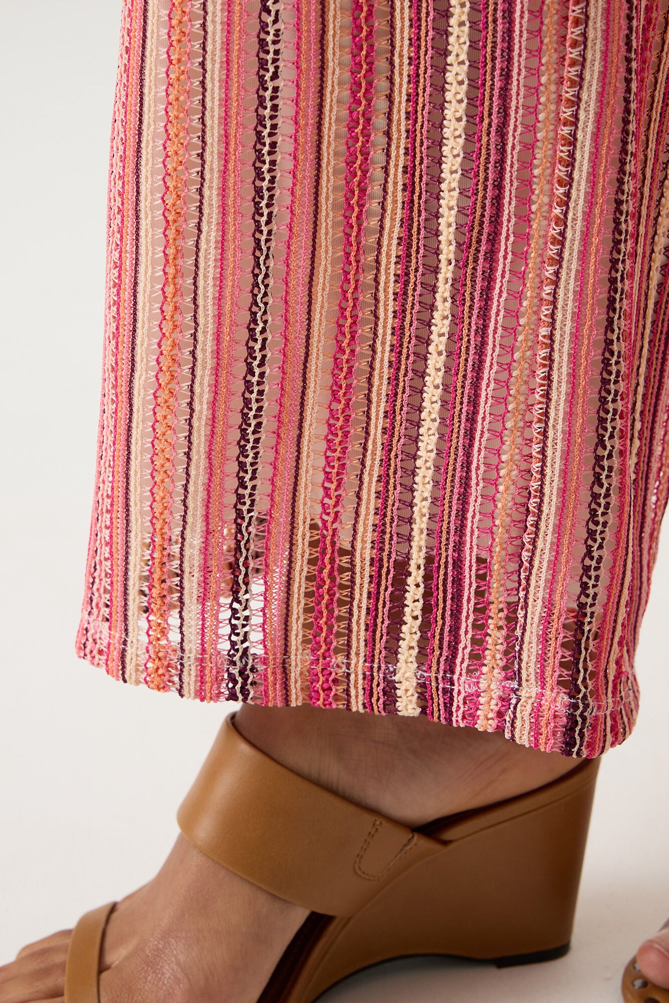 Garcia Striped Pattern Pants in Coral Crush