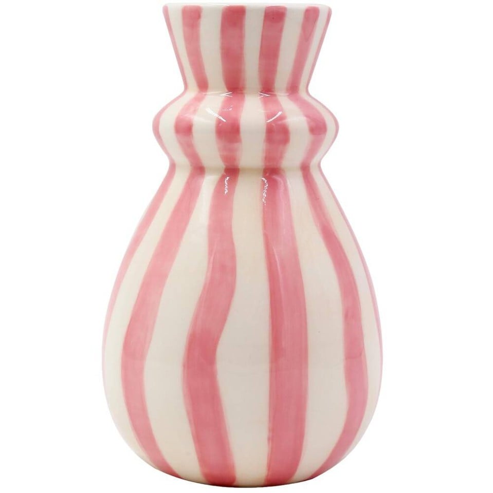 soft pink striped vase - Carolina Rayas Bilarinas vase by Que Rico
