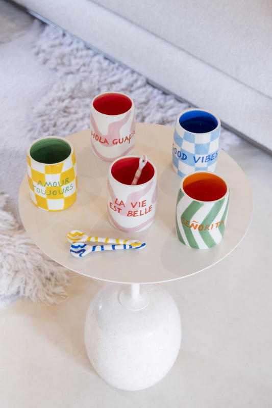 Que Rico TUMBLER ELIAS - Good Vibes (Crazy Squares)