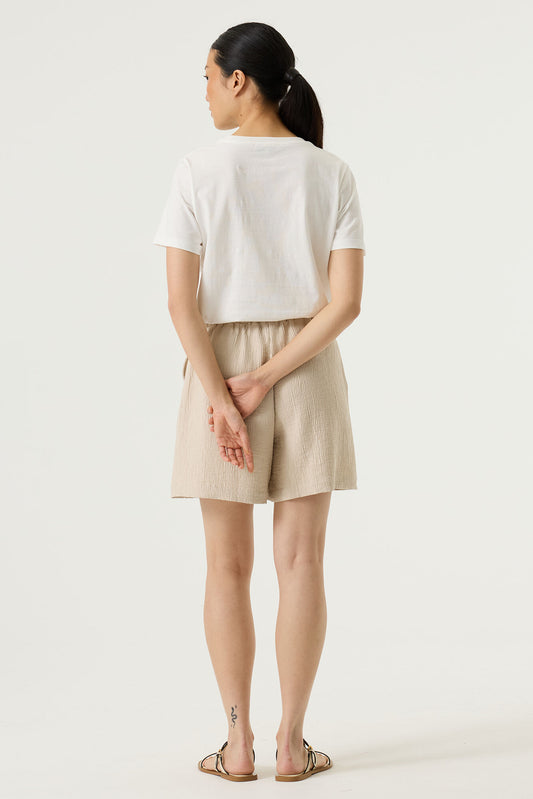 Garcia Bella Flore Slogan T-shirt in Off White