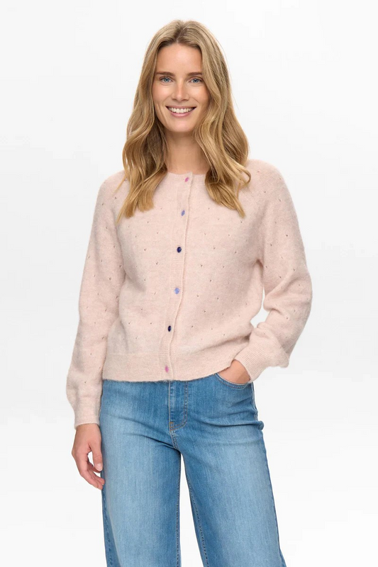 Numph Nurietto Pointelle Pullover in Mushroom