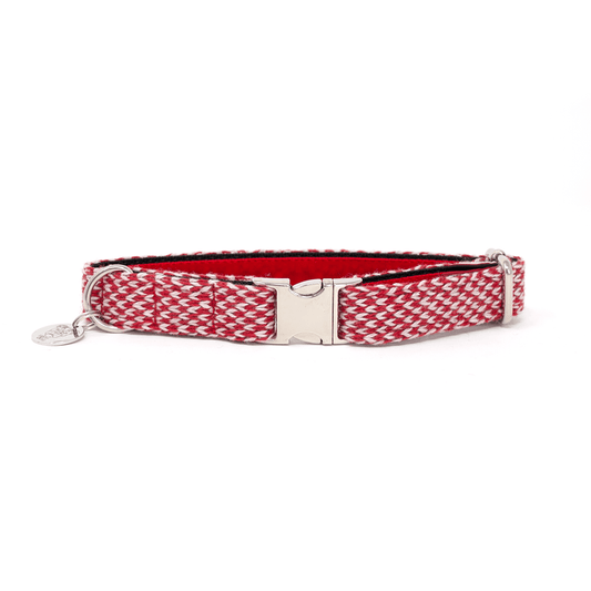 Stocky & Dee Harris Design - Luxury Dog Collar - Rosehip & Dove