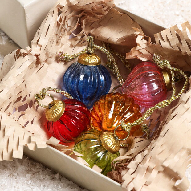 Lisa Angel Set of 5 Multi Bright Glass Mini Baubles