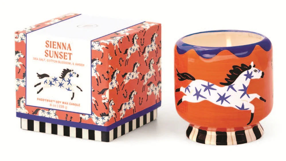 A Dopo 8oz/226g Horse Ceramic Candle - Sienna  Sunset