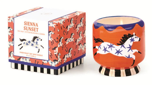 A Dopo 8oz/226g Horse Ceramic Candle - Sienna  Sunset