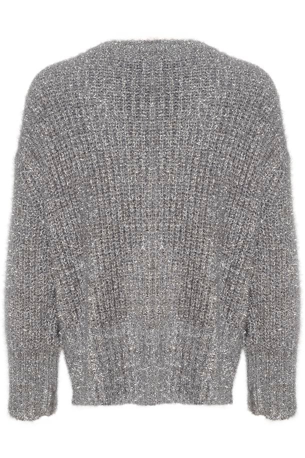 Saint Tropez Halfa Cardigan in Silver in a relaxed fit with a cosy, fluffy surface