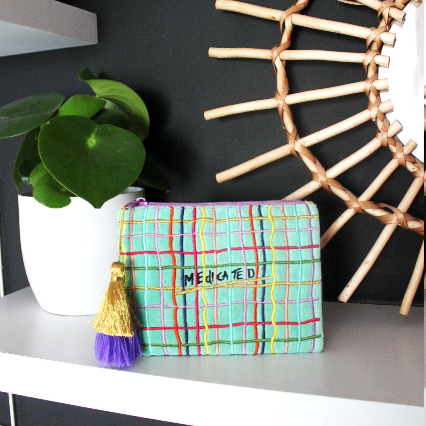 House of Disaster Small Talk Purse 'Medicated, Motivated'