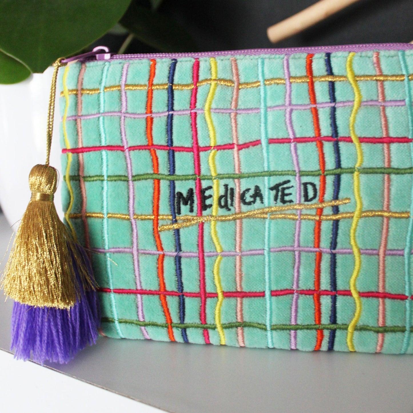 House of Disaster Small Talk Purse 'Medicated, Motivated'