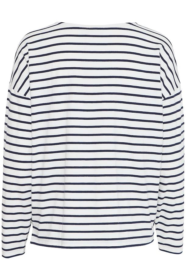 Fransa Siva Tee in Snow White Mix Stripe