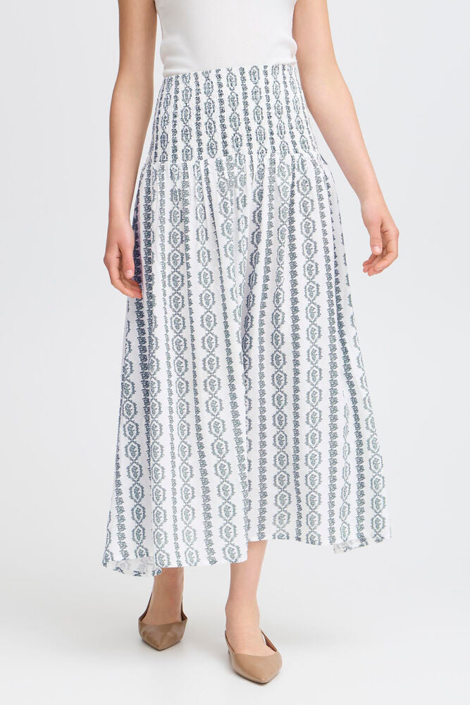 Fransa Sophia Skirt in Blue Art