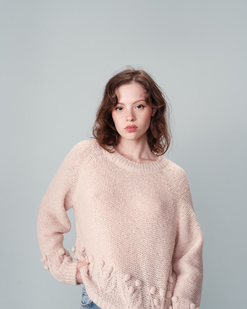 Grace & Mila Naurine Sweater in Pale Pink