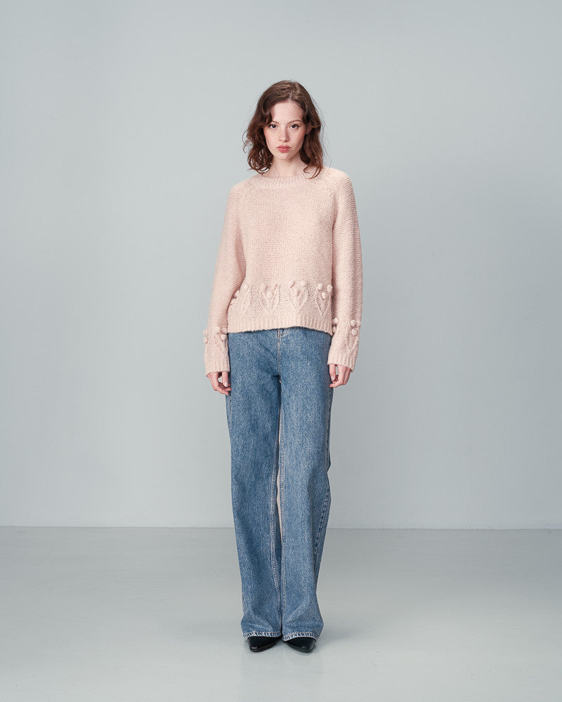 Grace & Mila Naurine Sweater in Pale Pink