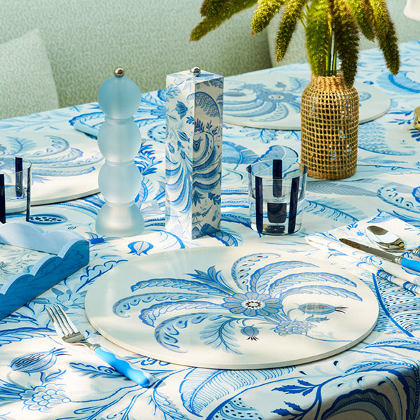 Addison Ross Denim Small Lacquered Scalloped Tray