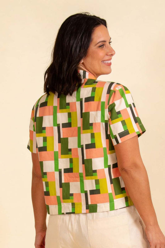 Pretty Vacant Tara Top in Rectangles