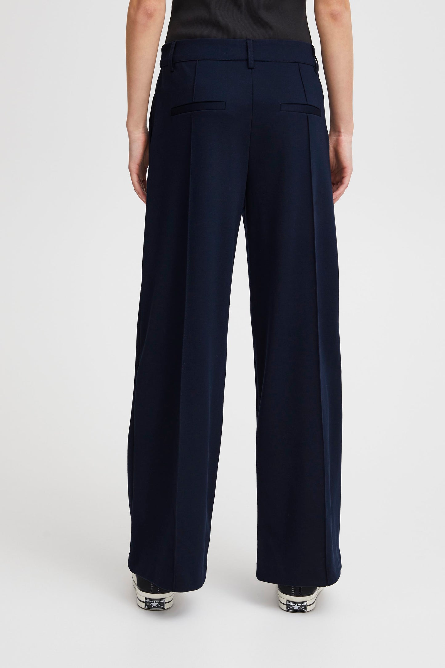 ICHI Kate Office Wide Long Pants in Total Eclipse