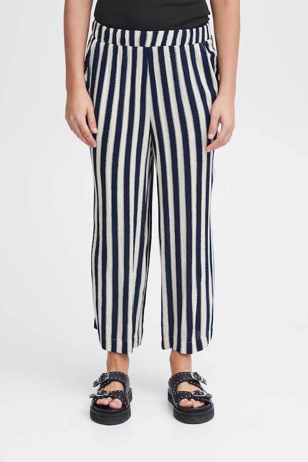 ICHI Marrakech Trousers in Total Eclipse Stripe