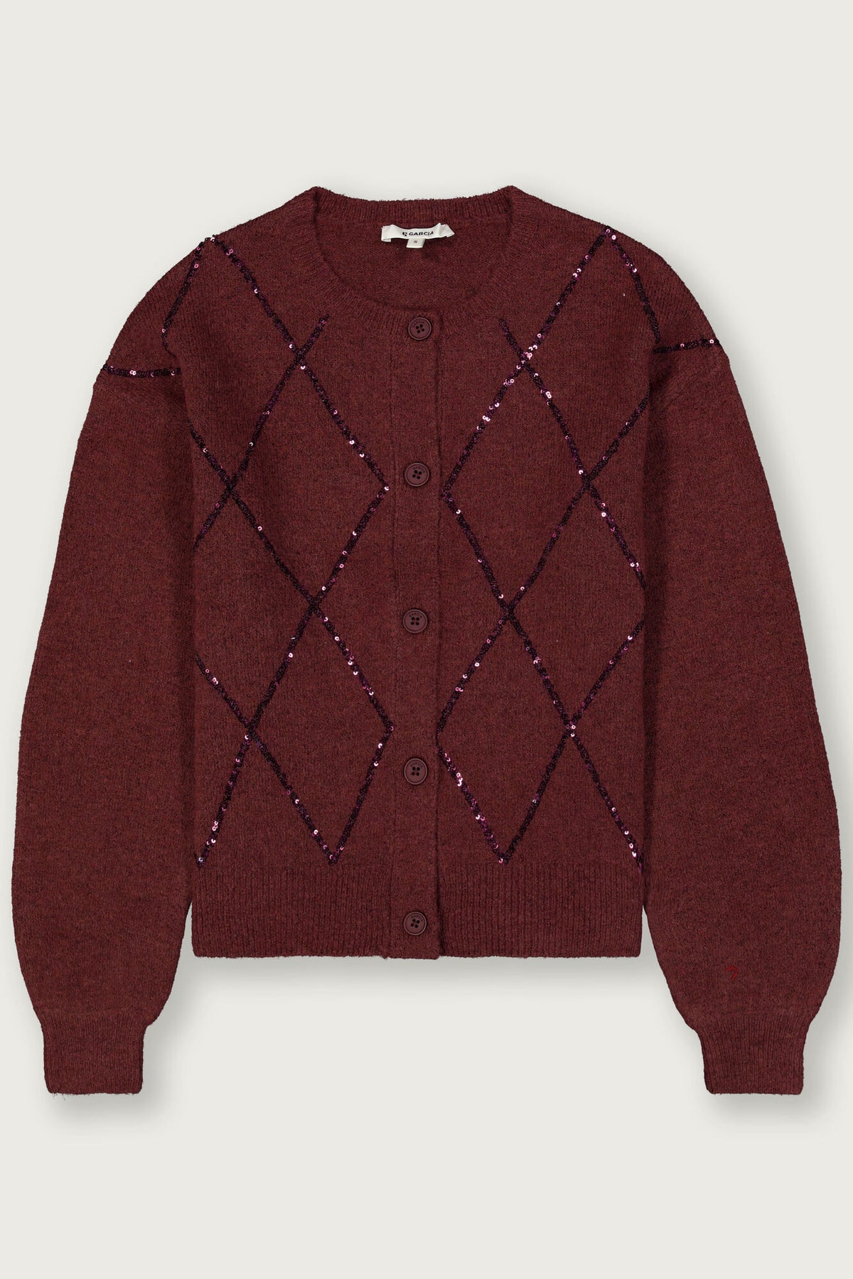 Garcia Bordeaux Red Cardigan