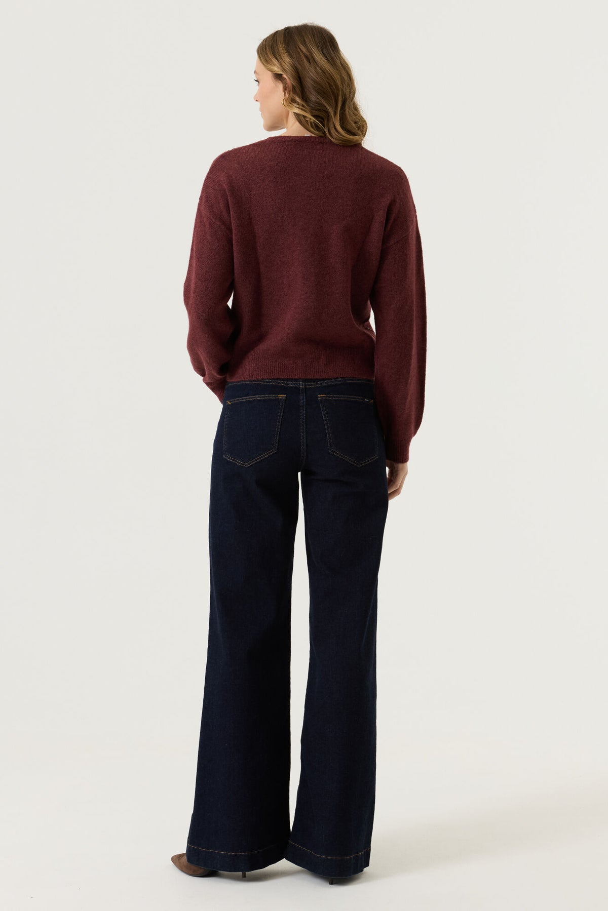 Garcia Bordeaux Red Cardigan