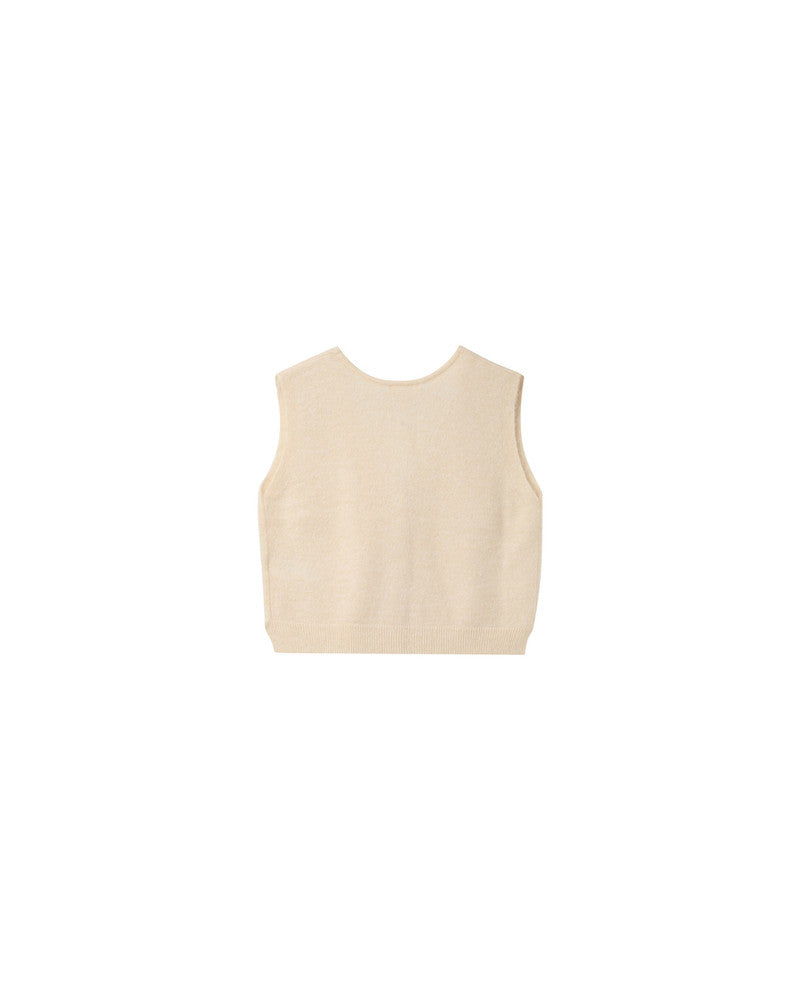 Grace & Mila Nars Knitted Sleeveless Vest in Ecru