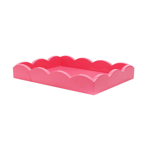 Addison Ross Watermelon Pink Small Lacquered Scalloped Tray