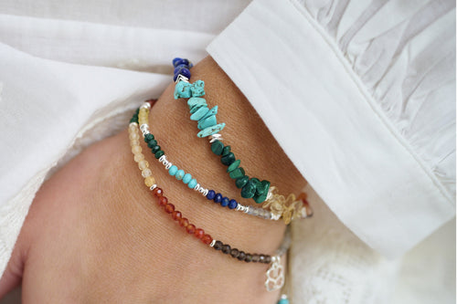 Boho Betty Vortex Gemstone Silver Friendship Bracelet