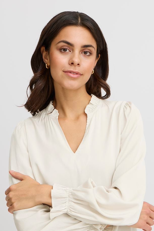 Fransa Diana Blouse in Whisper White