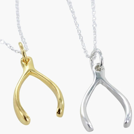 Silver Reeves & Reeves wishbone pendant necklace