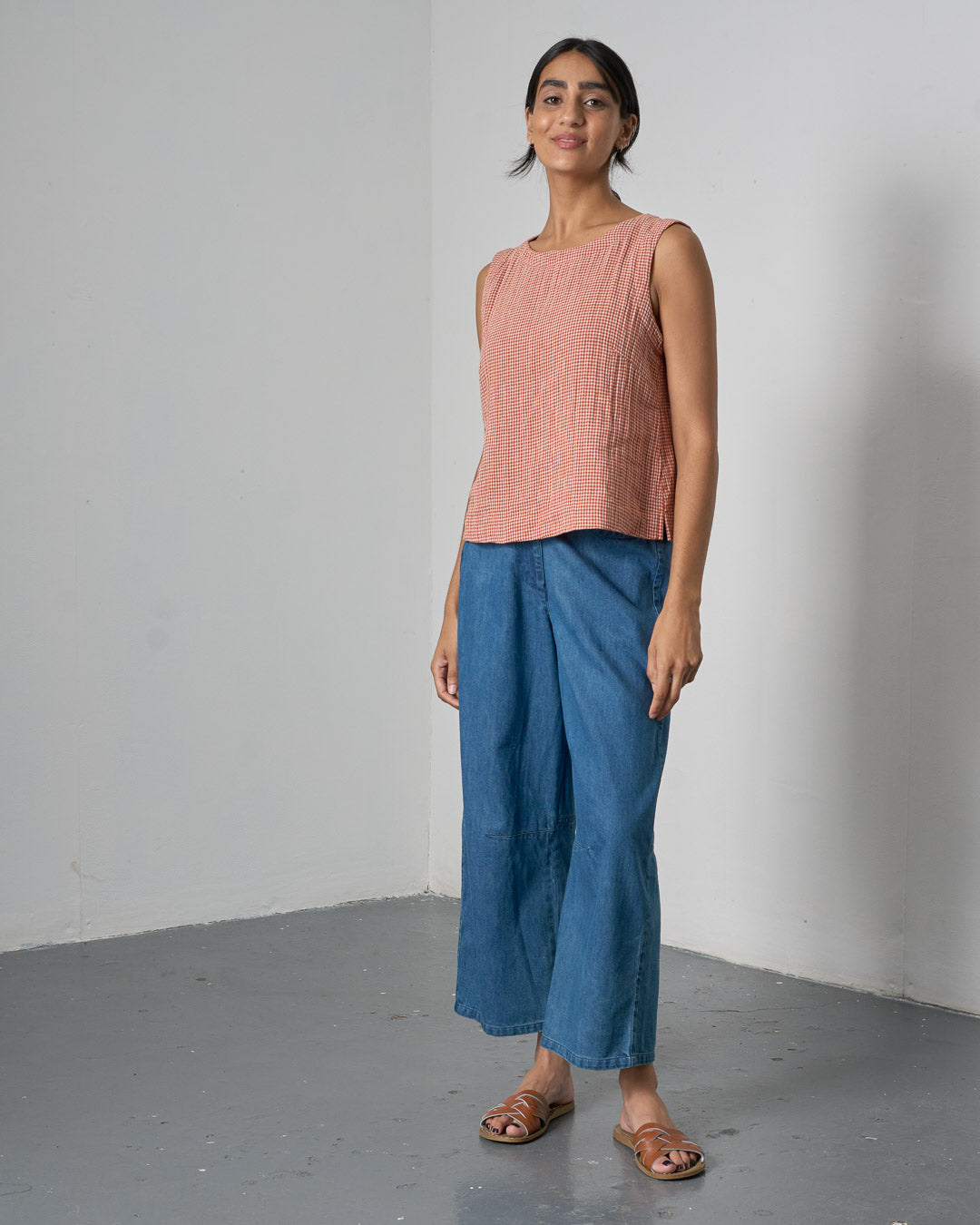 Bibico Pippa Blouse in Rust Check