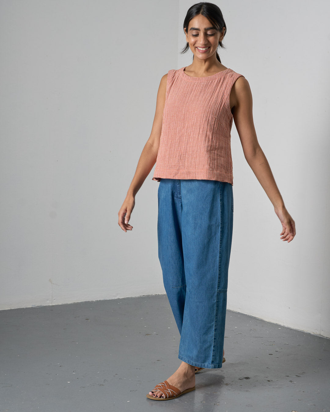 Bibico Pippa Blouse in Rust Check