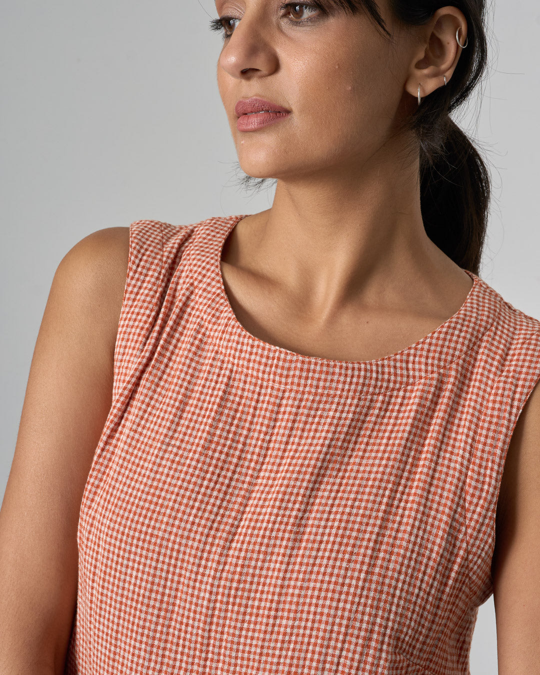 Bibico Pippa Blouse in Rust Check