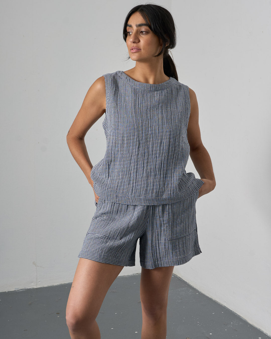 Bibico Petra Day Shorts in Navy Check
