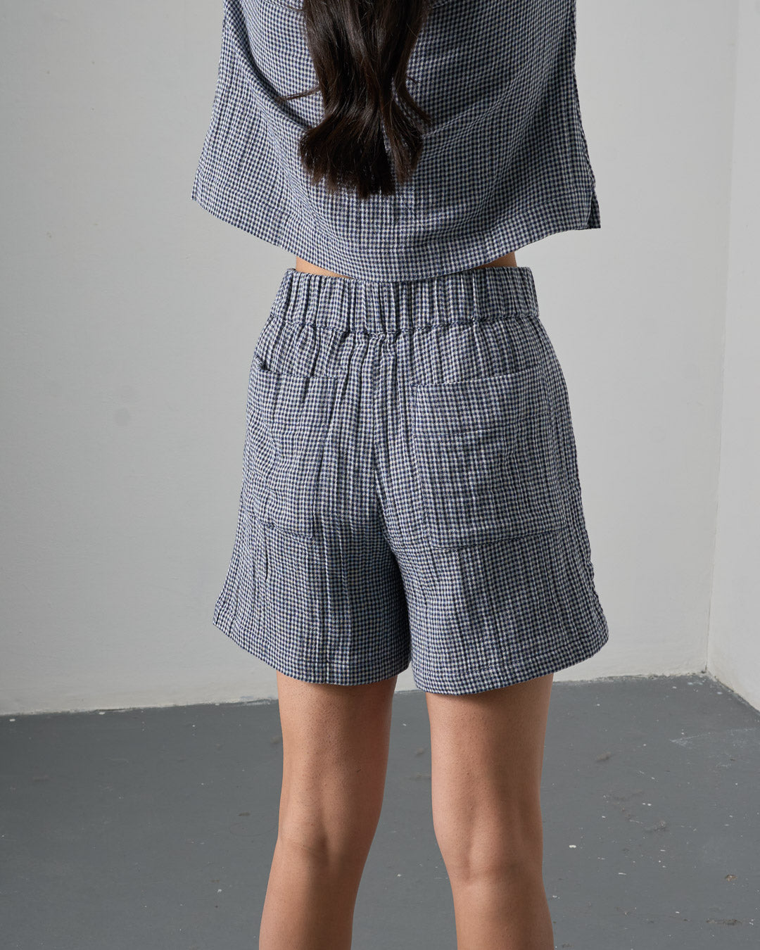 Bibico Petra Day Shorts in Navy Check