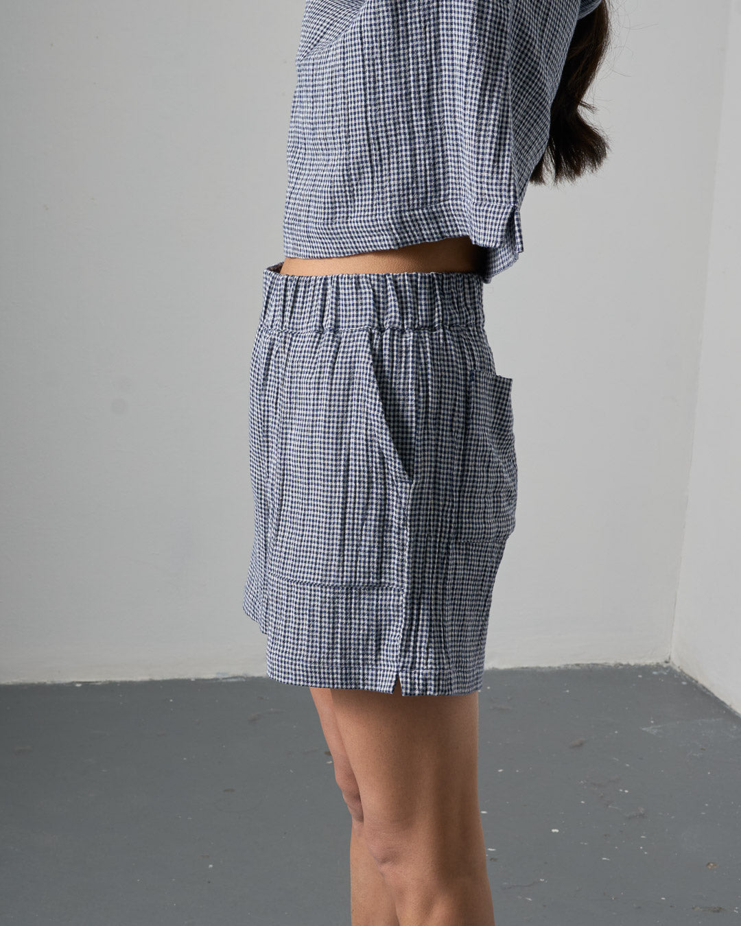 Bibico Petra Day Shorts in Navy Check