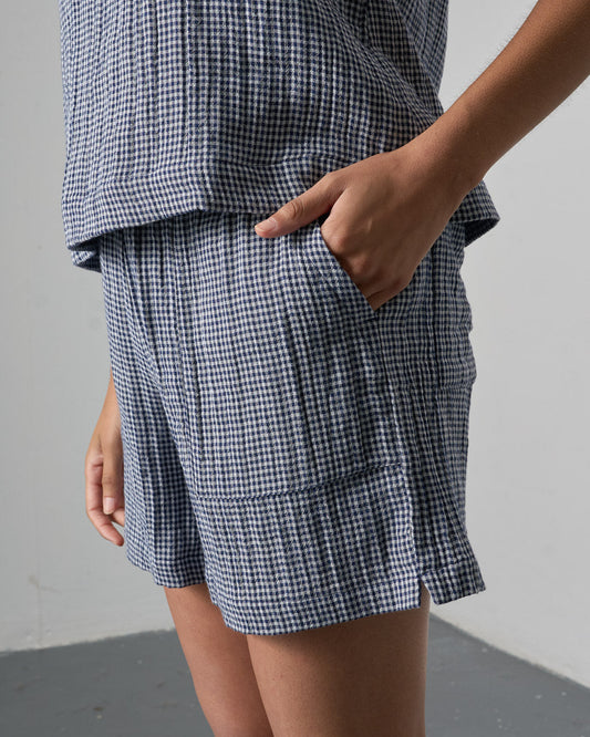Bibico Petra Day Shorts in Navy Check