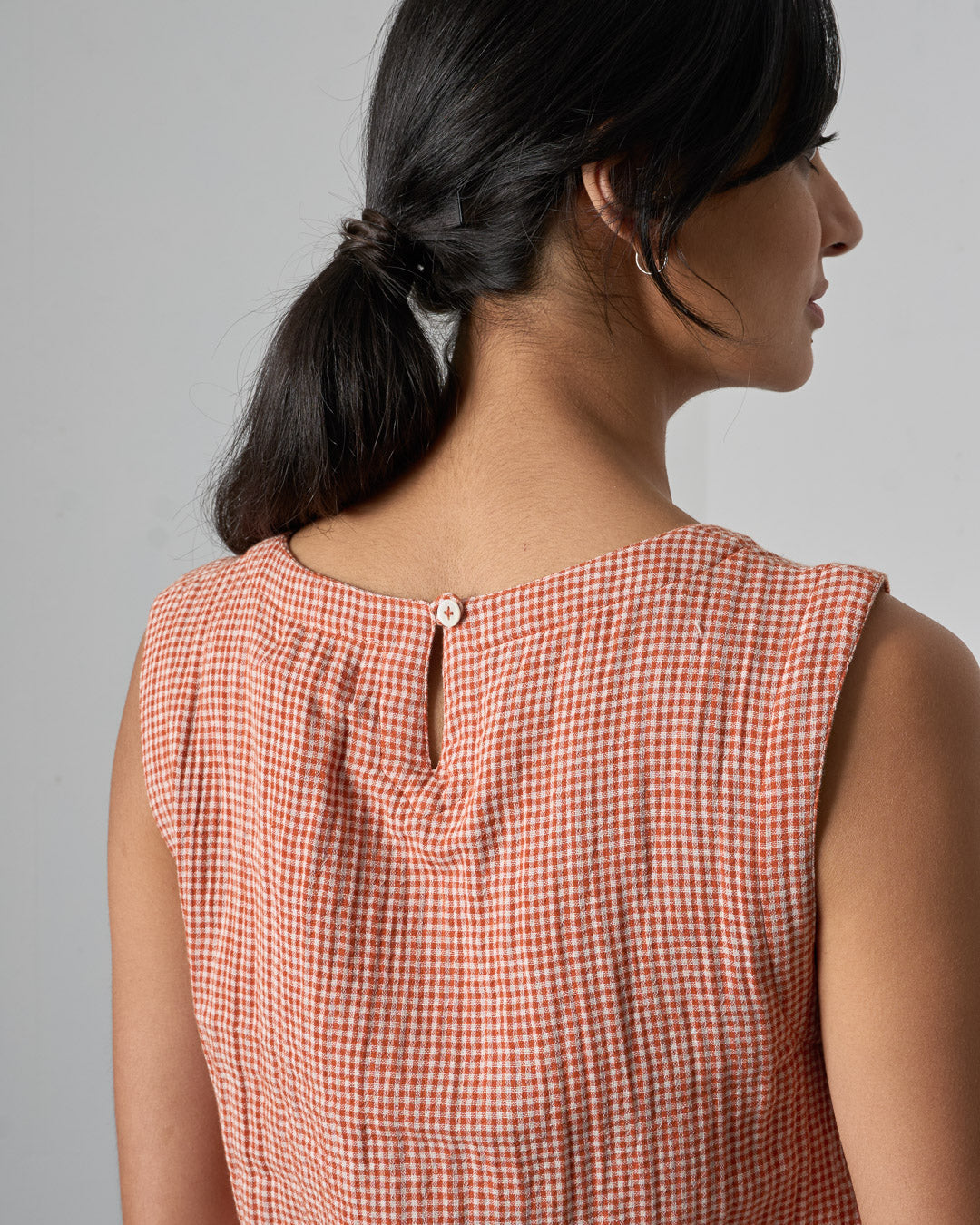 Bibico Pippa Blouse in Rust Check