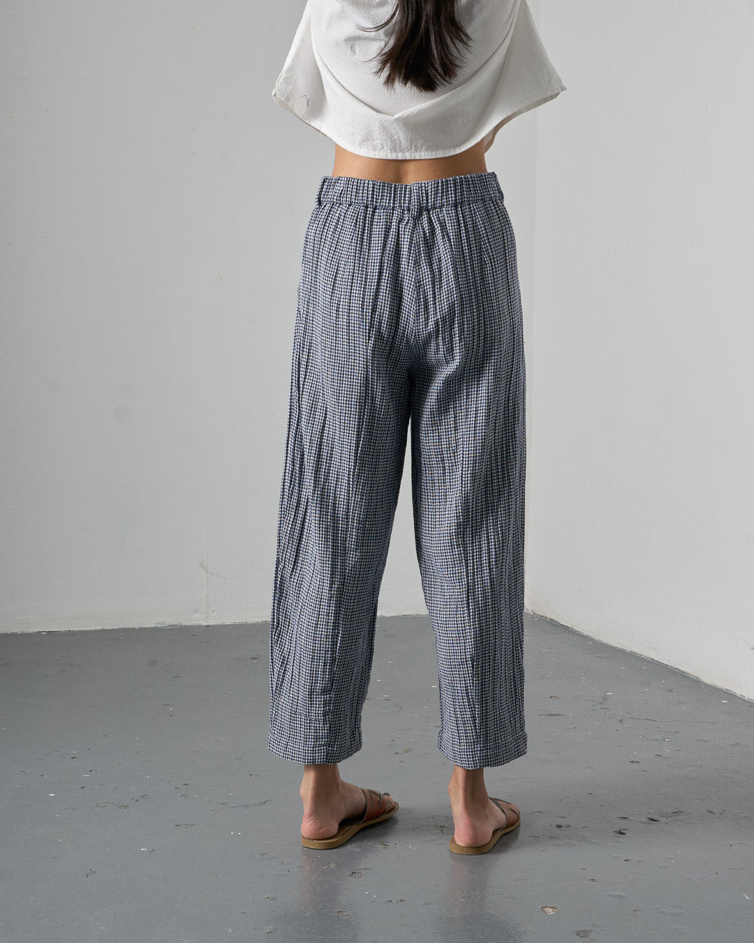 Bibico Lorren Trousers in Navy Check