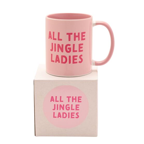 Pink Handled Mug - All the Jingle Ladies and box