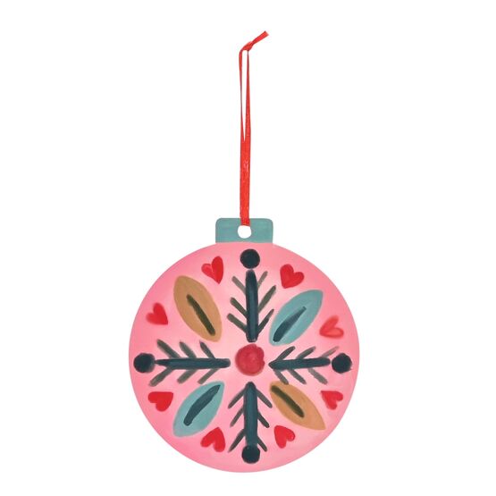 Set Of 4 Round Hanging Wooden Decorations