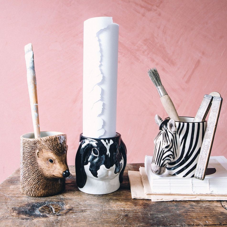 Quail Ceramics Zebra pencil pot