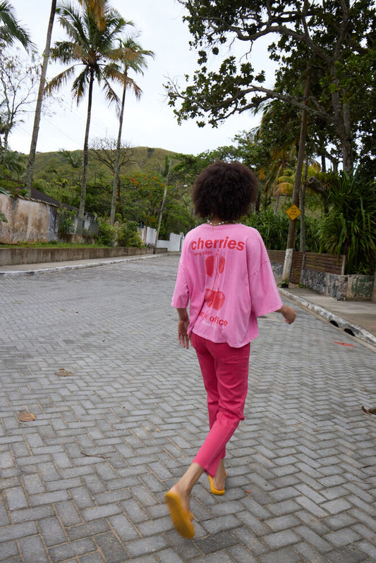 ICHI Ziggy Raven Denim Jeans in Azalea Pink