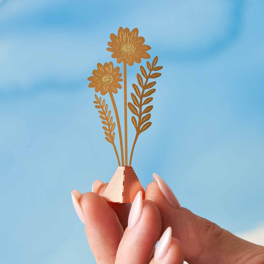 Another Studio Cosmos Tiny Bouquet - Copper or Brass: Brass (gold)