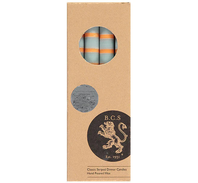 Striped Eco Dinner Candles x 4 in a box 
