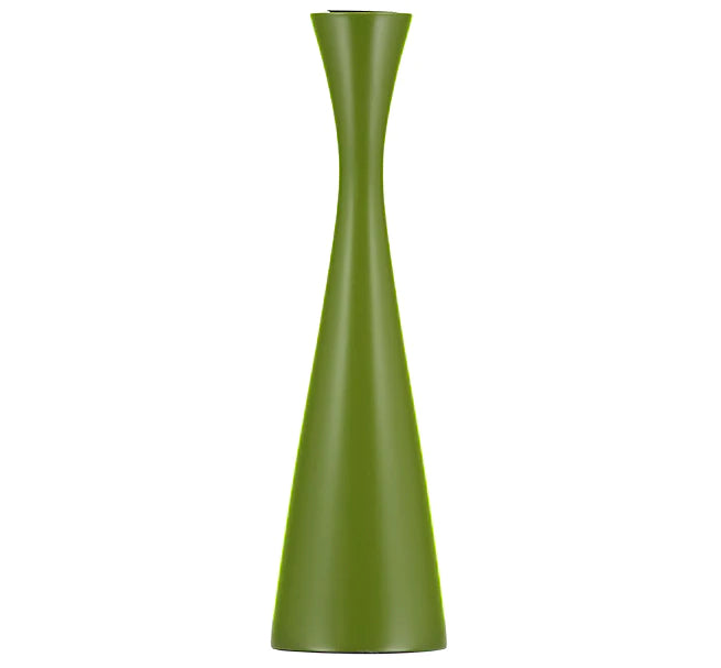 25cm Wooden Candle Holder in Olive Green