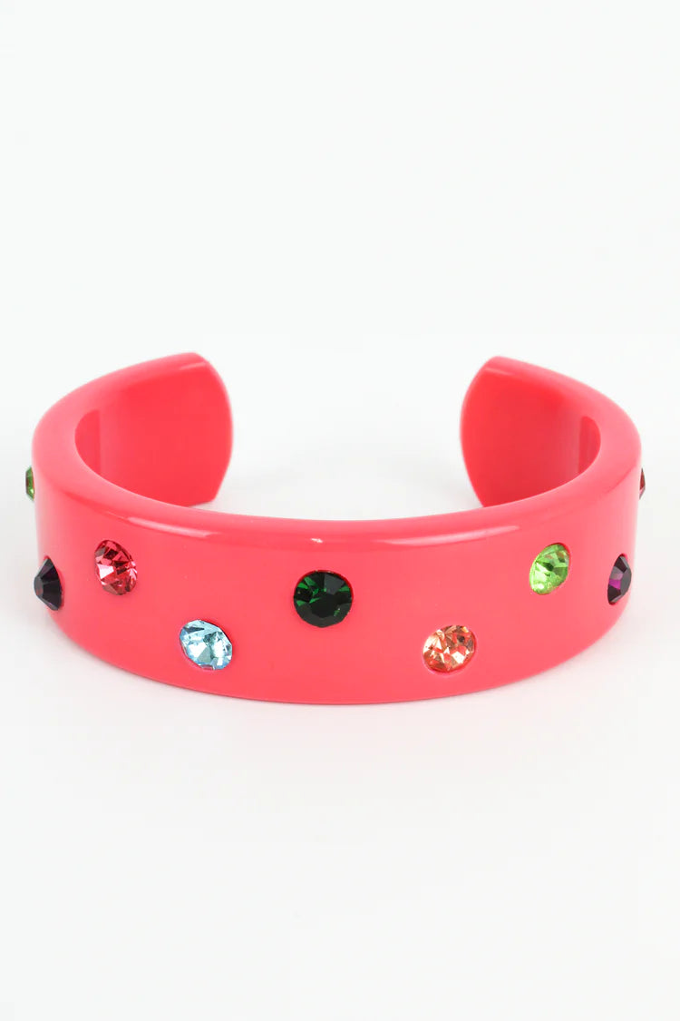 Flamingo Pink Chunky Gem Bangle